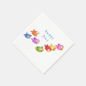 Kleurrijke Happy Flying Birds servetten aangepaste (Hoek)