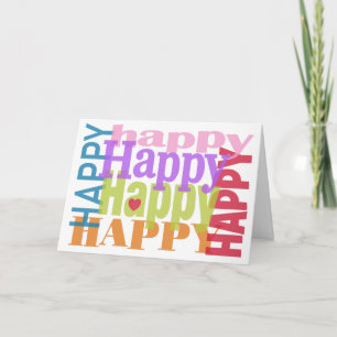 Kleurrijke Happy Heart Jubileum Kaart