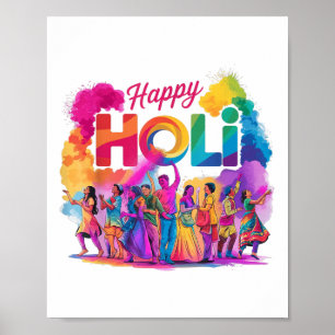 Kleurrijke Happy Holi Festival Celebration India P Poster