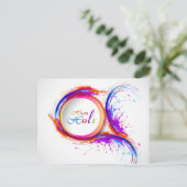 Kleurrijke Happy Holi Paint Swirl Briefkaart (Staand voorkant)