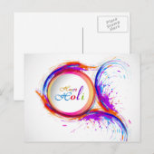 Kleurrijke Happy Holi Paint Swirl Briefkaart (Voorkant / Achterkant)
