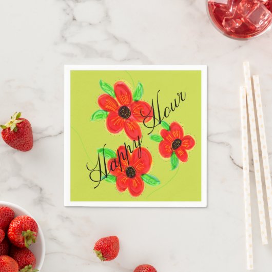 Kleurrijke Happy Hour Designer Servetten (Insitu)