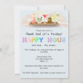 Kleurrijke Happy Hour Uitnodiging (Voorkant)