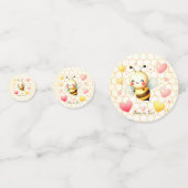 Kleurrijke Happy Little Honey Bee Baby shower Scha Confetti (Achterkanten)