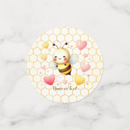 Kleurrijke Happy Little Honey Bee Baby shower Scha Confetti (Kleine voorkant)