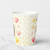 Kleurrijke Happy Little Honey Bee Baby shower Scha Papieren Bekers (Rechts)