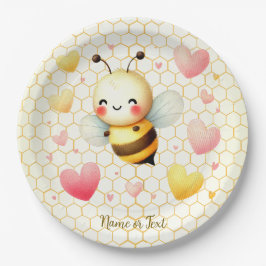 Kleurrijke Happy Little Honey Bee Baby shower Scha Papieren Bordje