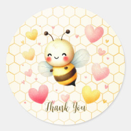 Kleurrijke Happy Little Honey Bee Baby shower Scha Ronde Sticker