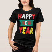 Kleurrijke Happy New Year Celebration Tri-Blend Shirt (Voorkant)