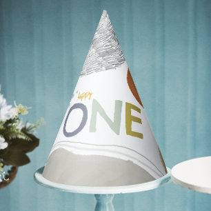 Kleurrijke Happy One 1e Verjaardag Jongens Feestho Feesthoedjes