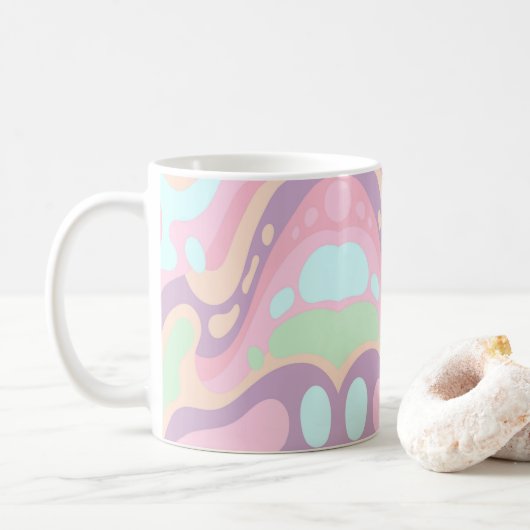 Kleurrijke Happy Pastel Mok (Met donut)