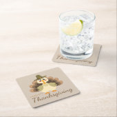 Kleurrijke Happy Thanksgiving Schattige Turkije Kartonnen Onderzetters (Insitu)