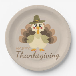 Kleurrijke Happy Thanksgiving Schattige Turkije Pi Papieren Bordje