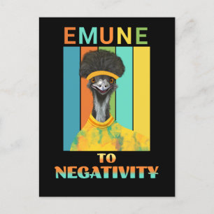Kleurrijke Happy Vibes Emu Vogelwoordspeling Briefkaart