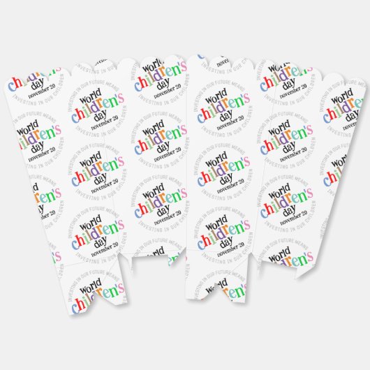 Kleurrijke Happy World Kinderdag Bedankdoosjes (Ongevouwen)