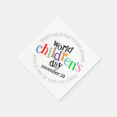 Kleurrijke Happy World Kinderdag Servet (Hoek)