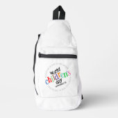Kleurrijke Happy World Kinderdag Sling Bag (Voorkant)