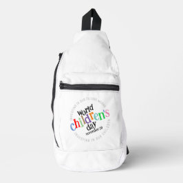 Kleurrijke Happy World Kinderdag Sling Bag