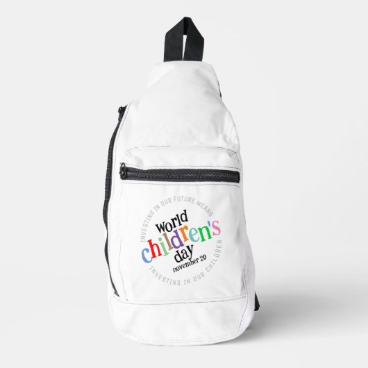 Kleurrijke Happy World Kinderdag Sling Bag (Voorkant)