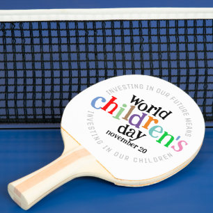 Kleurrijke Happy World Kinderdag Tafeltennisbatje