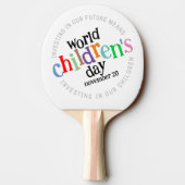 Kleurrijke Happy World Kinderdag Tafeltennisbatje (Achterkant)