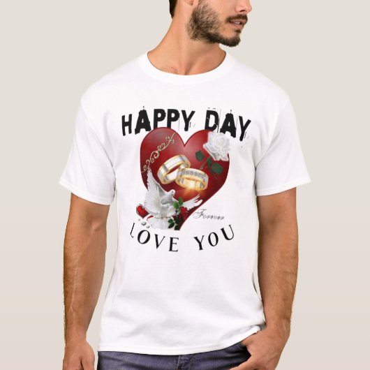 "Kleurrijke HappyDay Graphic – Leuk & vet T-shirt  (Voorkant)