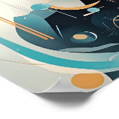 Kleurrijke harmonie: een moderne Abstracte vrouwen Poster (Hoek)