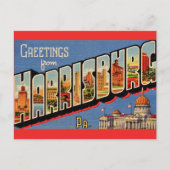  kleurrijke Harrisburg PA Briefkaart (Voorkant)
