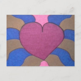 Kleurrijke hart hedendaagse kunst briefkaart