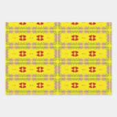 Kleurrijke Hart Jubileum Wrapping Paper-Set van 3 Inpakpapier Vel (Voorkant 3)