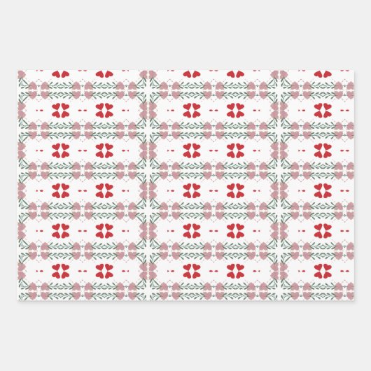 Kleurrijke Hart Jubileum Wrapping Paper-Set van 3 Inpakpapier Vel (Voorkant 2)