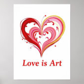 Kleurrijke Hart Liefde Kunst Illustratie Poster (Voorkant)