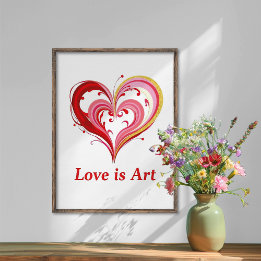 Kleurrijke Hart Liefde Kunst Illustratie Poster