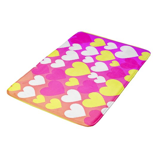 Kleurrijke hart liefde patroon badmat (Gekanteld)