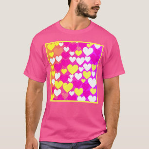 Kleurrijke hart liefde patroon t-shirt