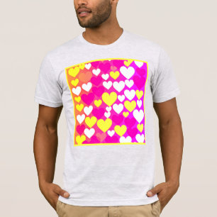 Kleurrijke hart liefde patroon t-shirt