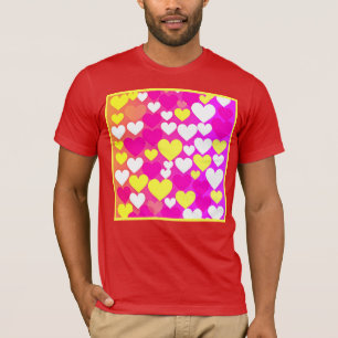 Kleurrijke hart liefde patroon t-shirt