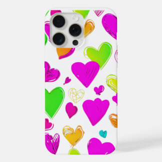 Kleurrijke Hart Patroon Telefoonhoes | Schattigee  iPhone 15 Pro Max Case