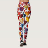 Kleurrijke hart print leggings - comfortabel en tr (Achterkant)