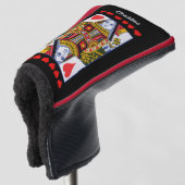 Kleurrijke Hart Queen Spelen Kaart Harten Golfheadcover (3/4 voorkant)