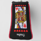 Kleurrijke Hart Queen Spelen Kaart Harten Golfheadcover (Draai 90)