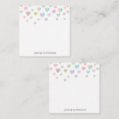 Kleurrijke Hart Specles Note Kaart Design Notitiekaartje (Voorkant / Achterkant)