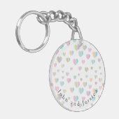 Kleurrijke hart spikkels Opmerking Kaart ontwerp Sleutelhanger (Voorkant Links)