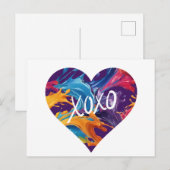 Kleurrijke hart XOXO- Briefkaart (Voorkant / Achterkant)