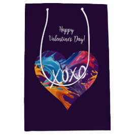 Kleurrijke hart XOXO-Paarse- Medium Cadeauzakje