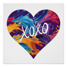 Kleurrijke hart XOXO- Perfect Poster