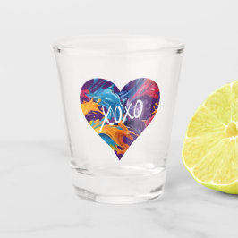 Kleurrijke hart XOXO- Shot Glas