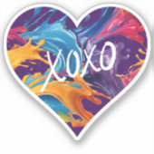 Kleurrijke hart XOXO- Sticker (Voorkant)