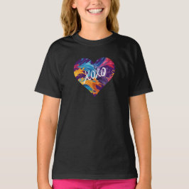 Kleurrijke hart XOXO- T-shirt