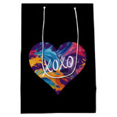 Kleurrijke hart XOXO-zwart Medium Cadeauzakje (Achterkant)